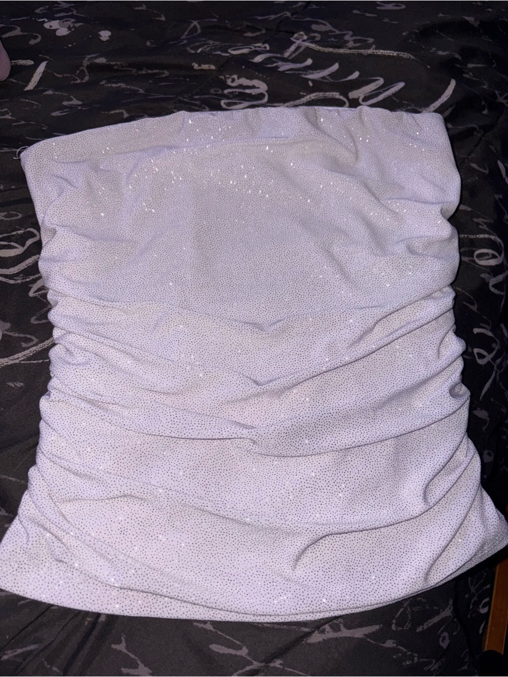 Strapless Ruched Sparkle Tube Top - Light Lavender